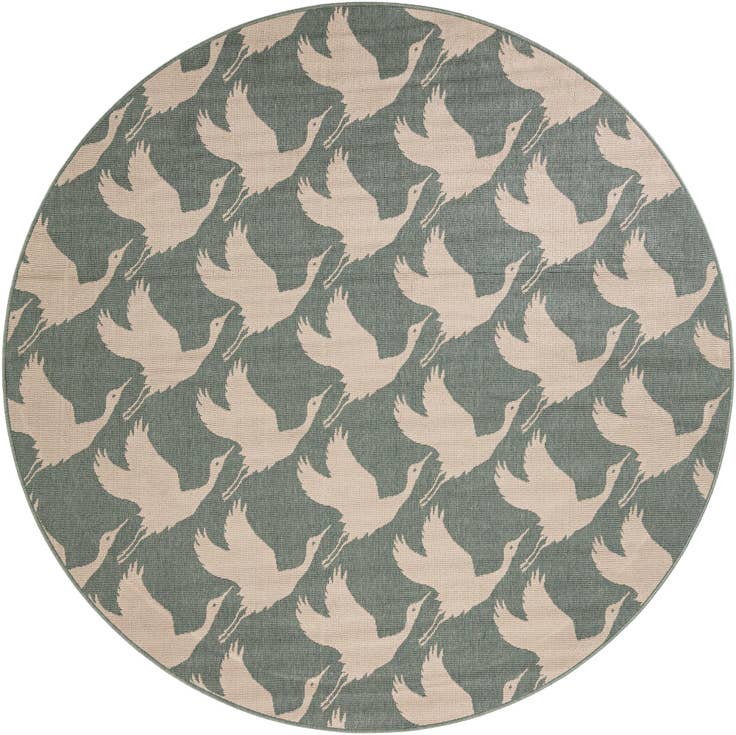 Detail image of 7' 10 x 7' 10 Easy-Clean Coastal Indoor / Outdoor Round Rug