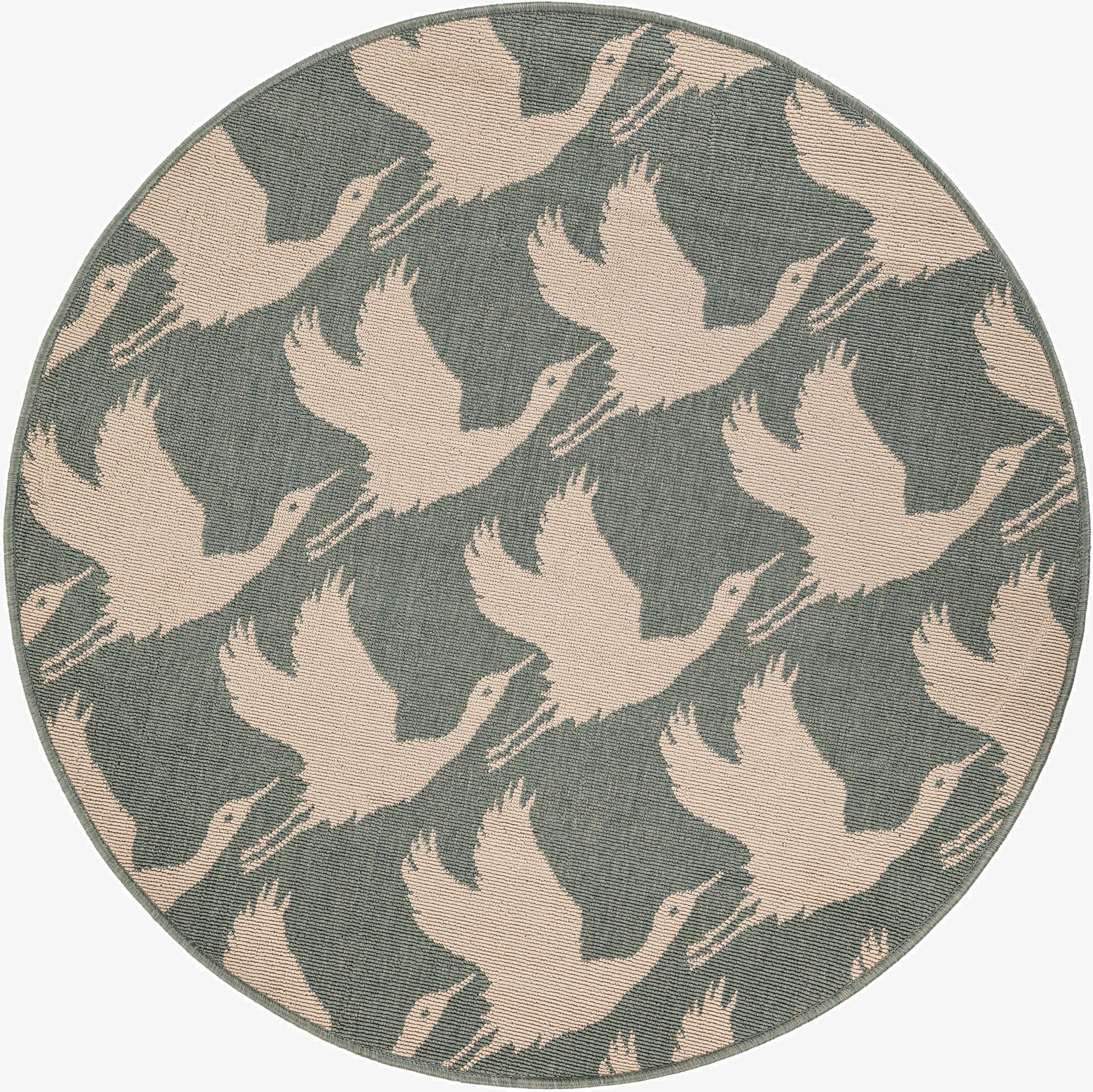 4' x 4'  Washable Coastal Indoor / Outdoor Round Rug