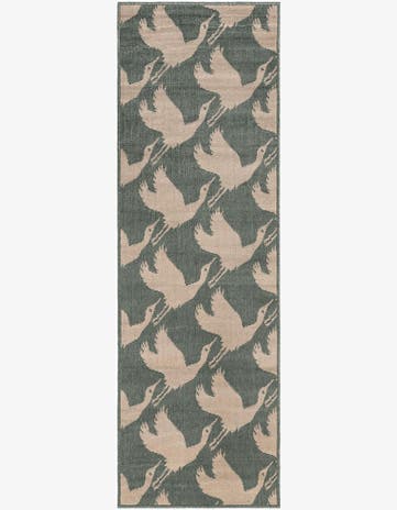 Stone Blue Easy-Clean Coastal Indoor / Outdoor Runner Rug