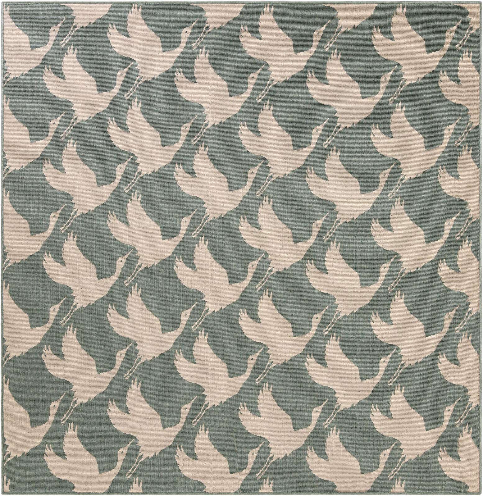 7' 10 x 7' 10 Easy-Clean Coastal Indoor / Outdoor Square Rug