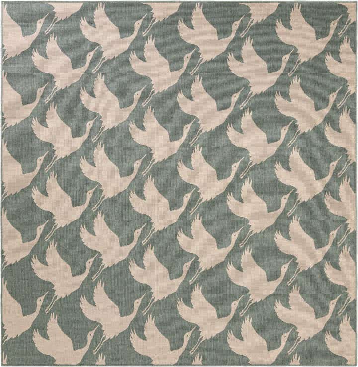 7' 10 x 7' 10 Easy-Clean Coastal Indoor / Outdoor Square Rug