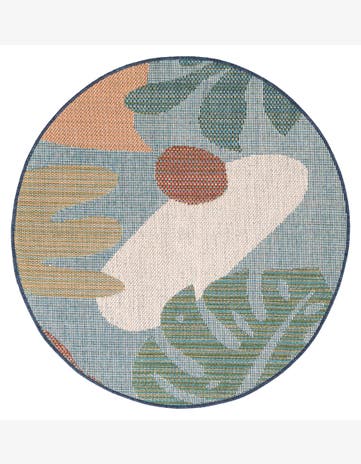 4' 1 x 4' 1 Sturgis · Abstract Outdoor Rug, blue