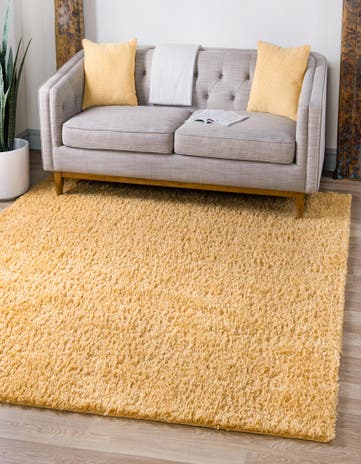 Sun Yellow Zermatt Shag Square Rug