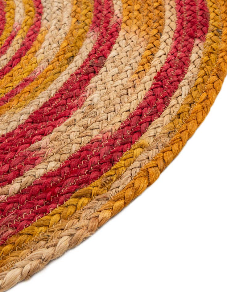 Detail image of 3' 1 x 3' 1 Handmade Braided Jute Round Rug
