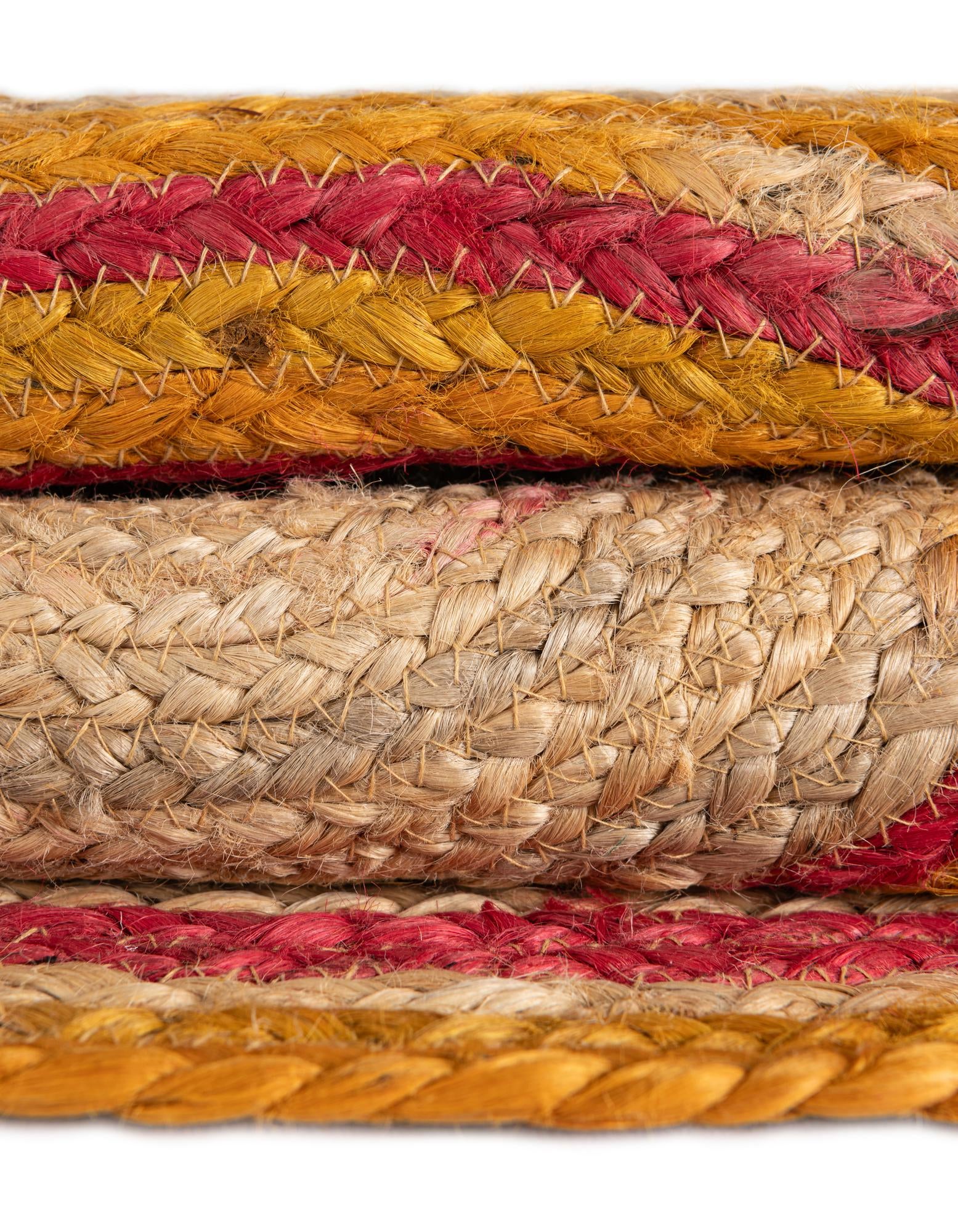 5' 1 x 5' 1 Handmade Braided Jute Round Rug
