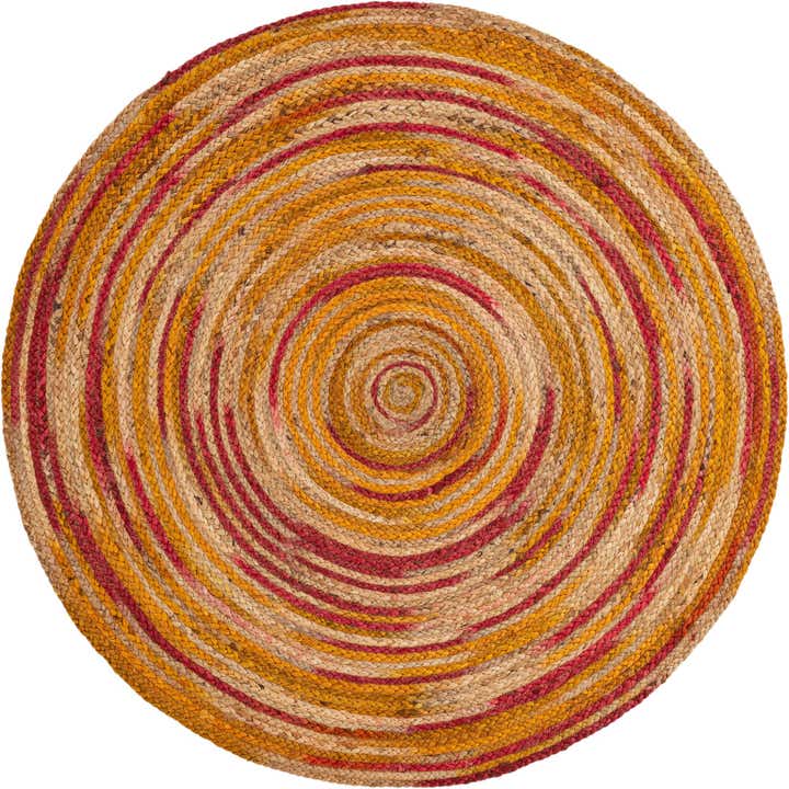 4' 1 x 4' 1 Handmade Braided Jute Round Rug