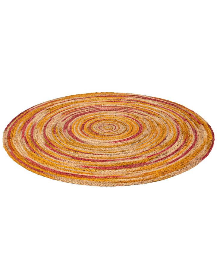 4' 1 x 4' 1 Handmade Braided Jute Round Rug