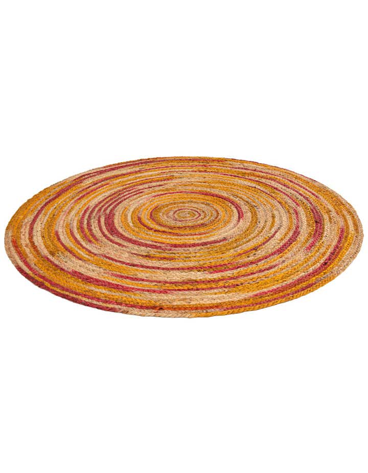 4' 1 x 4' 1 Handmade Braided Jute Round Rug