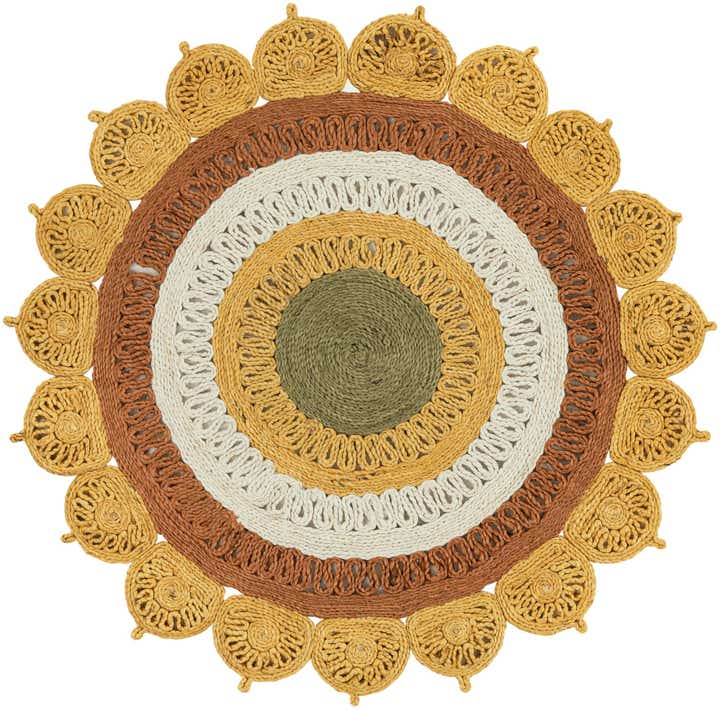 4' 1 x 4' 1 Handmade Braided Jute Round Rug