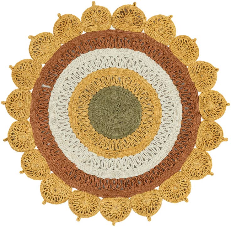 Detail image of 4' 1 x 4' 1 Handmade Braided Jute Round Rug