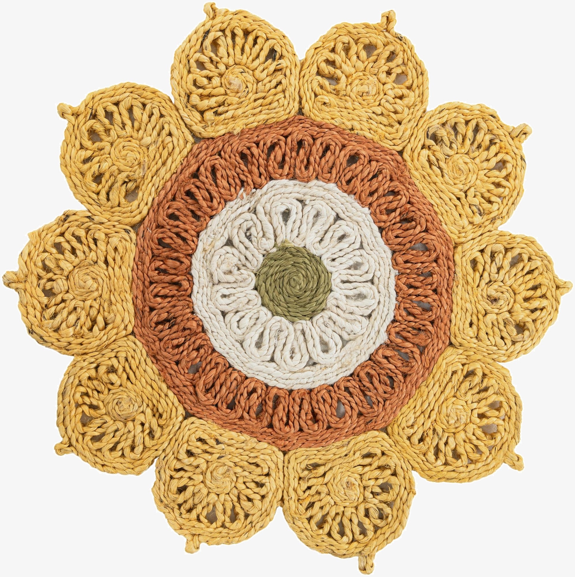 2' x 2'  Hand Braided Jute Round Rug