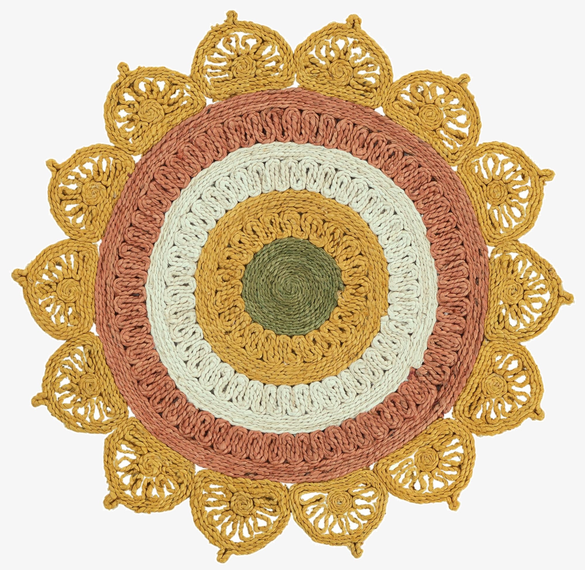 3' 3 x 3' 3  Hand Braided Jute Round Rug