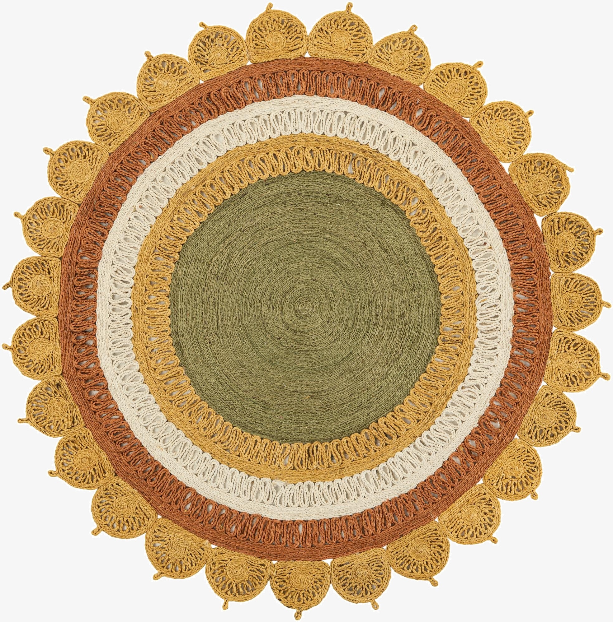 6' 1 x 6' 1  Hand Braided Jute Round Rug