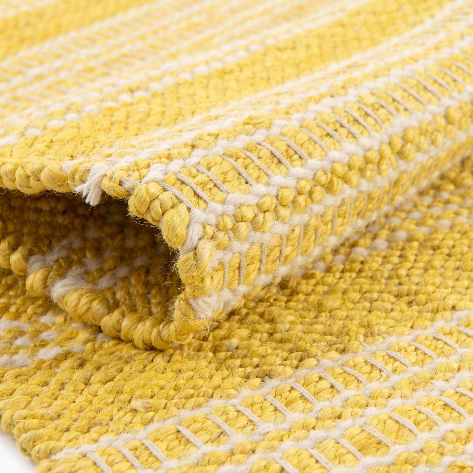 Custom Sunshine Yellow Hand Woven Lariat Rug