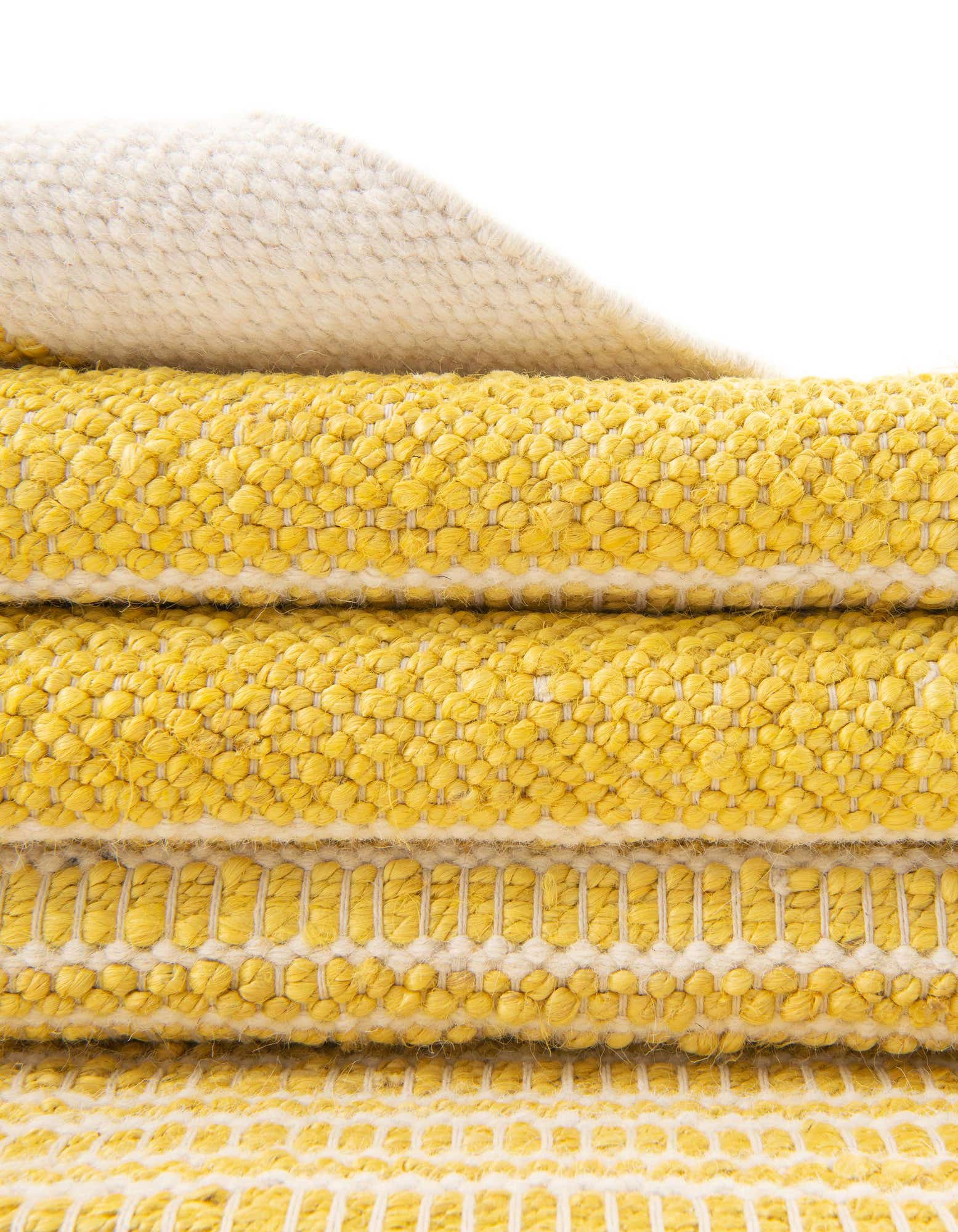 Custom Sunshine Yellow Hand Woven Lariat Rug