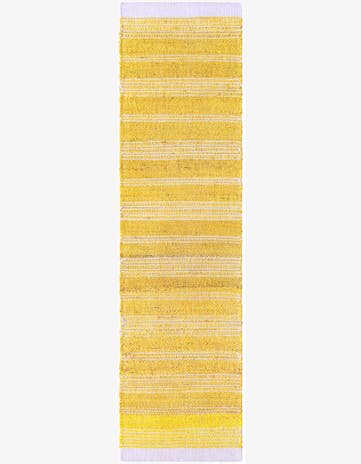 Sunshine Yellow Hand Woven Lariat Runner Rug