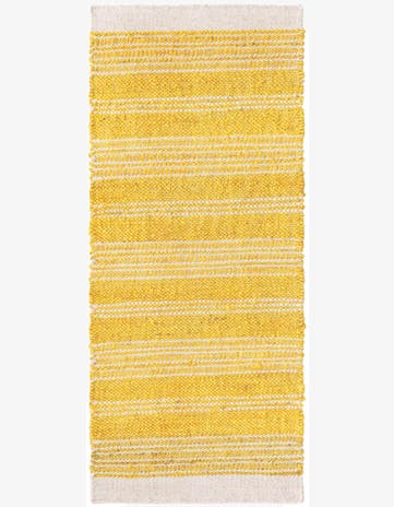 Sunshine Yellow Hand Woven Lariat Runner Rug