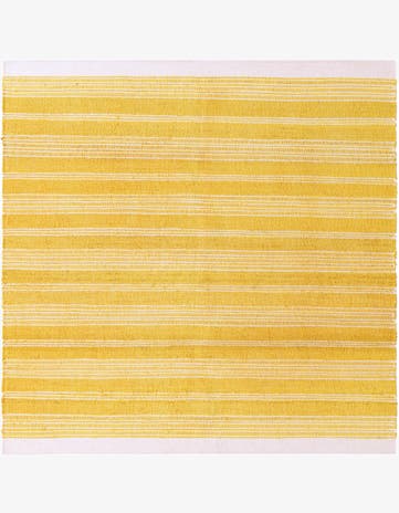 Sunshine Yellow Hand Woven Lariat Square Rug