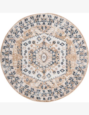 3' x 3' Swallow · Border rug, beige