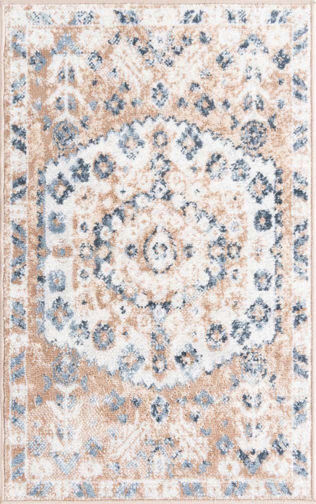 2' x 3' Swallow · Border rug, beige