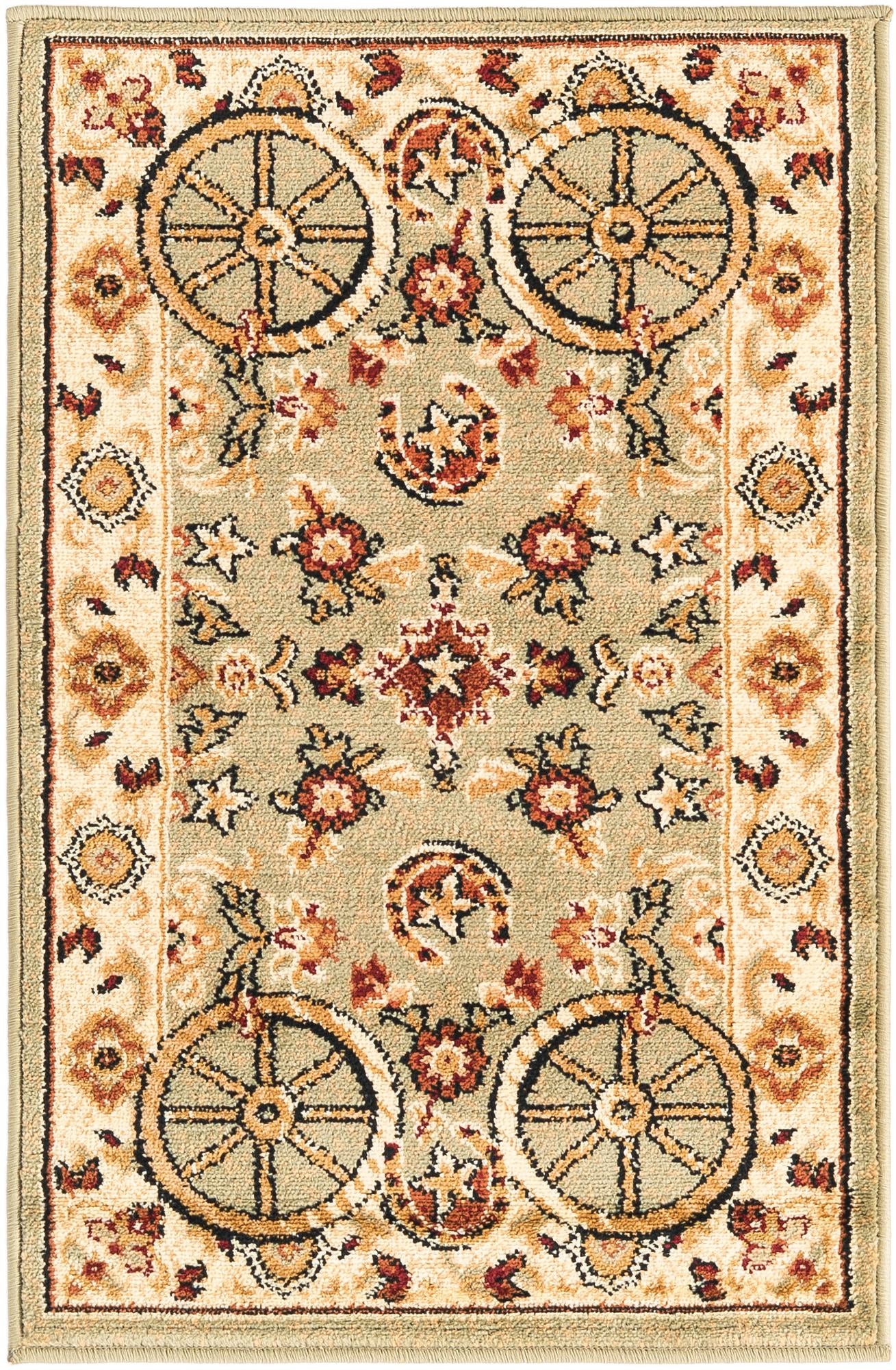 Tabor · Border rug, green