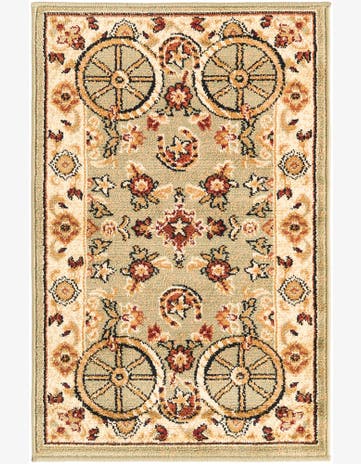 Tabor · Border rug, green
