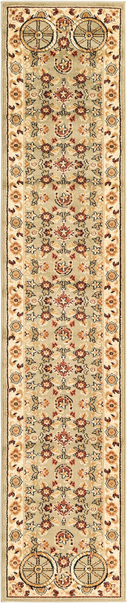 Tabor · Border rug, green