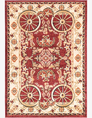 Tabor · Border rug, red