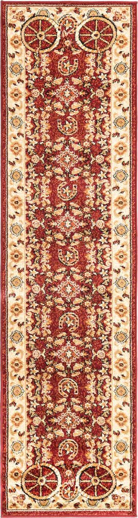 2' x 8' Tabor · Border rug, red
