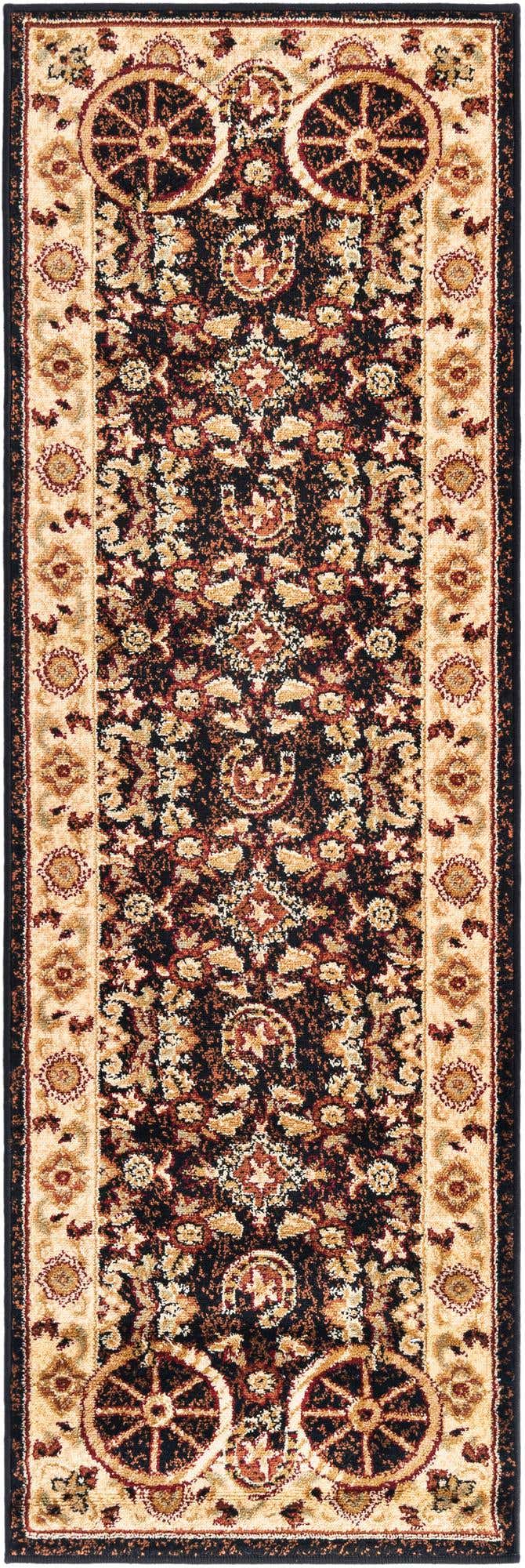 2' x 6' Tabor · Border rug, black