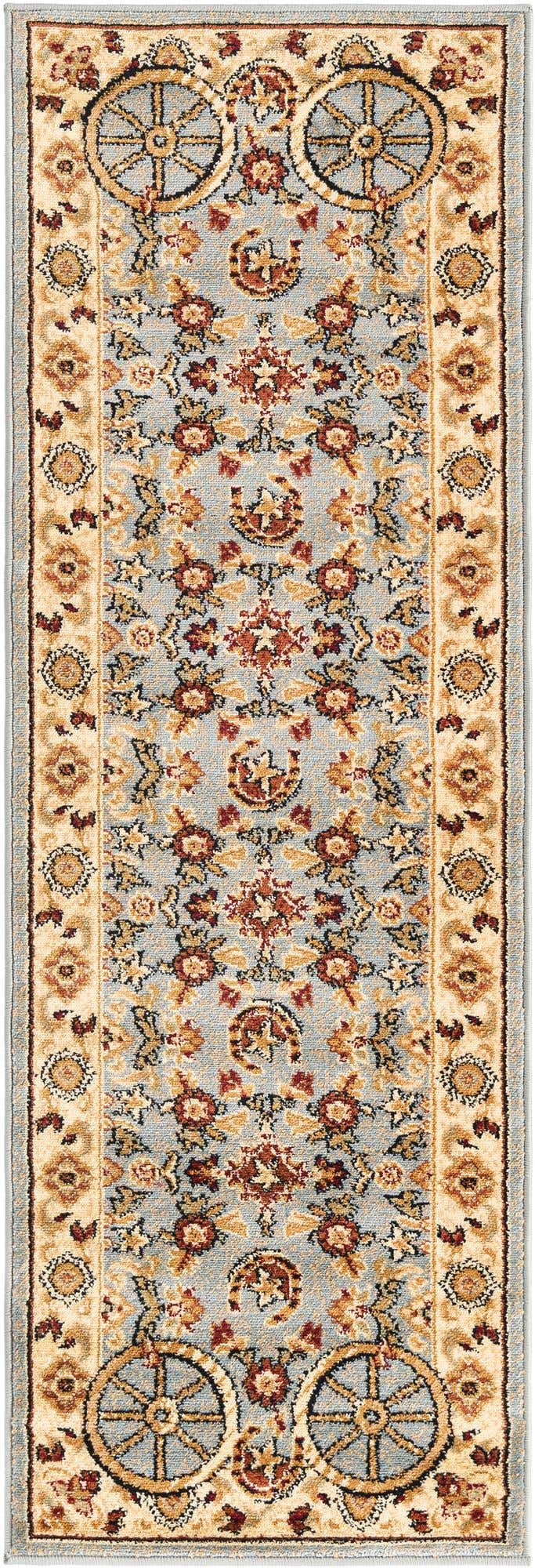 2' x 6' Tabor · Border rug, blue