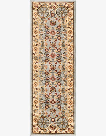 2' x 6' Tabor · Border rug, blue