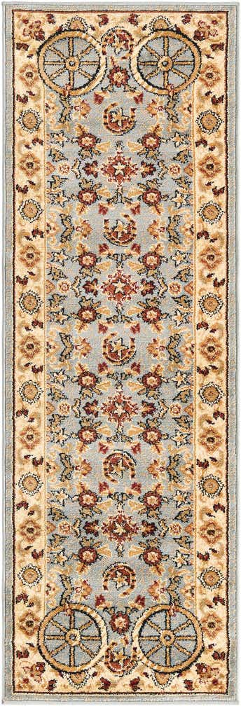 2' x 6' Tabor · Border rug, blue