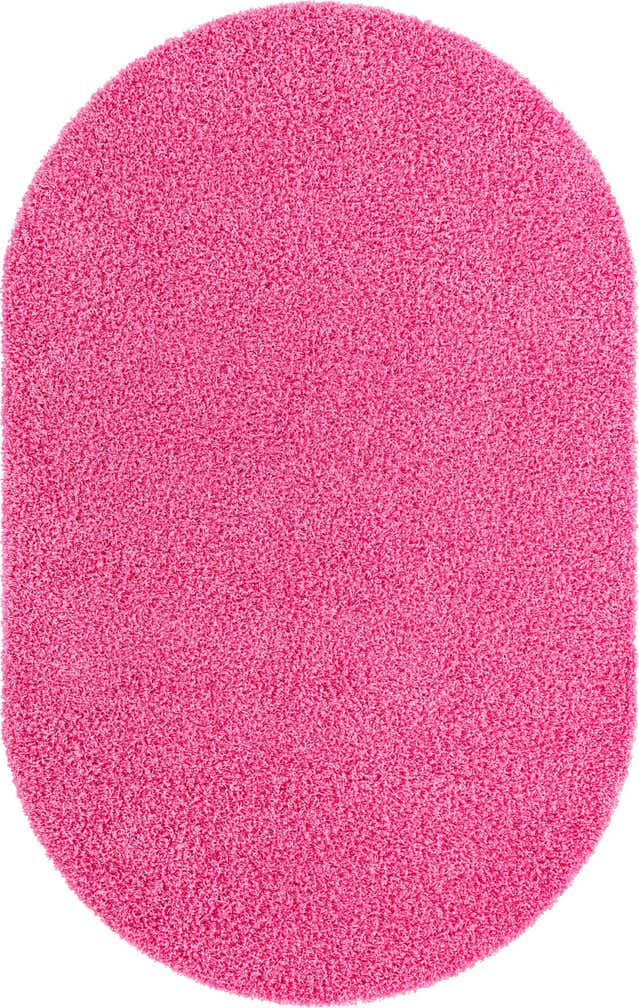 5' 3 x 8' Solid Shag Oval Rug
