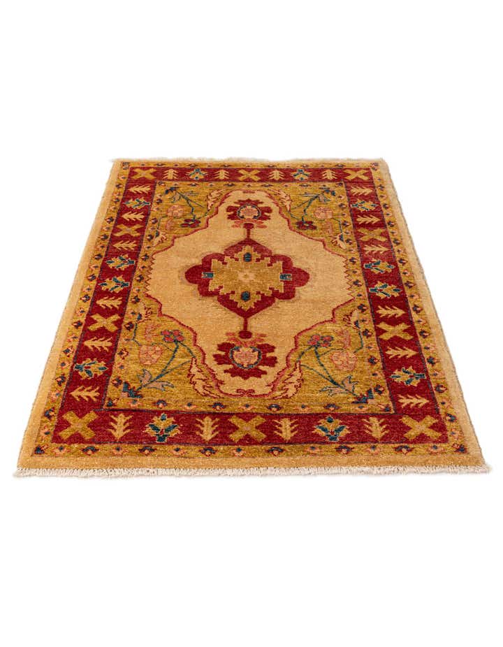 3' 5 x 5' 1 Hand Knotted Ziegler Wool Rug