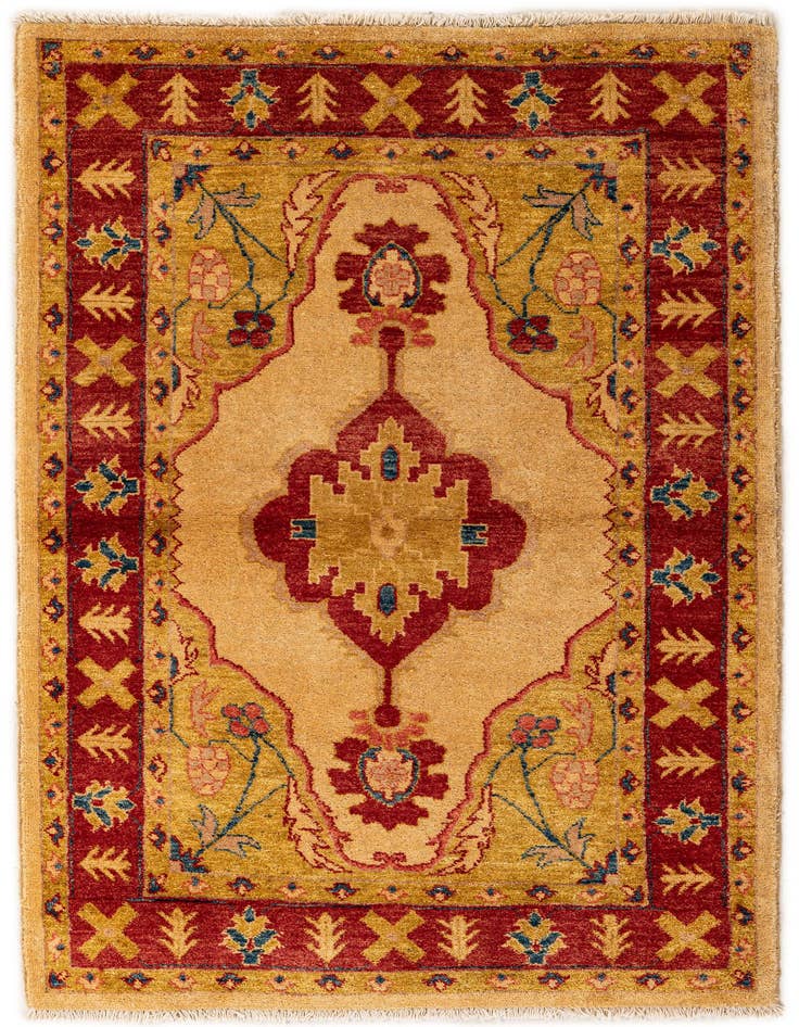 Detail image of 3' 5 x 5' 1 Hand Knotted Ziegler Wool Rug