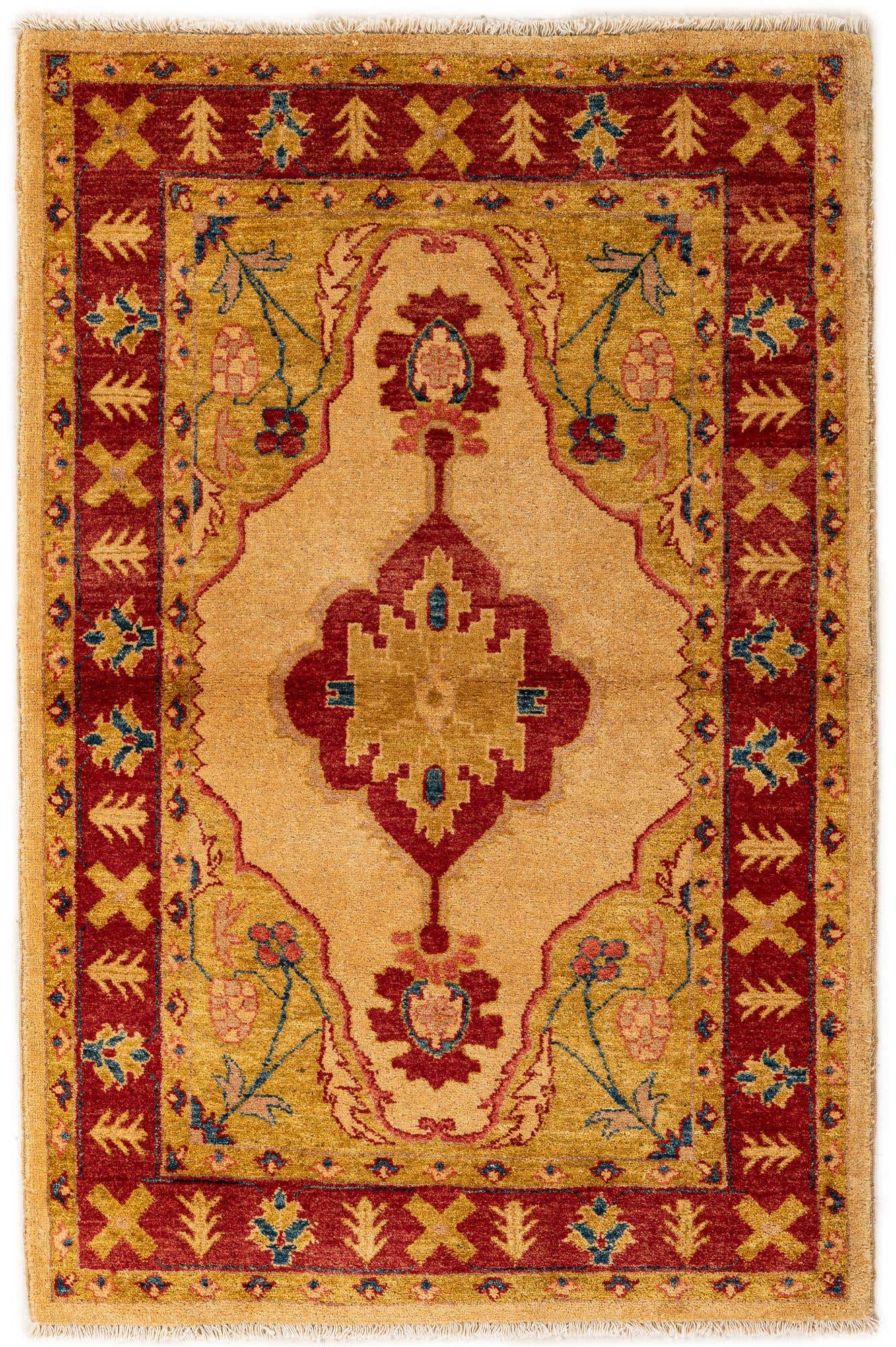 3' 5 x 5' 1 Hand Knotted Ziegler Wool Rug