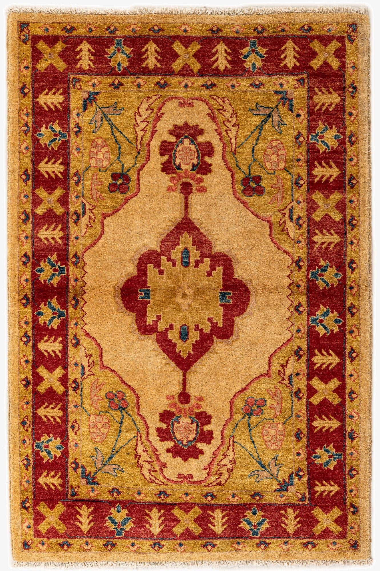 3' 5 x 5' 1  Hand Knotted Ziegler Wool Rug