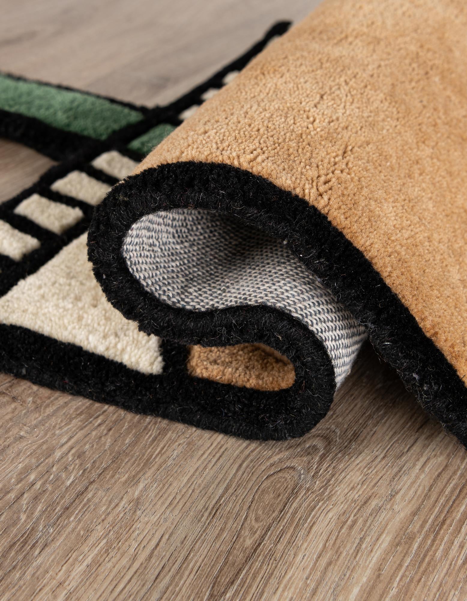 1' 7 x 3' 1 Happy Rugs Iced Coffee Wool Freeform