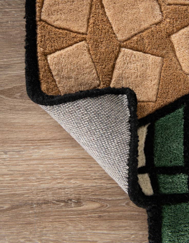 Detail image of 1' 7 x 3' 1 Happy Rugs Iced Coffee Wool Freeform