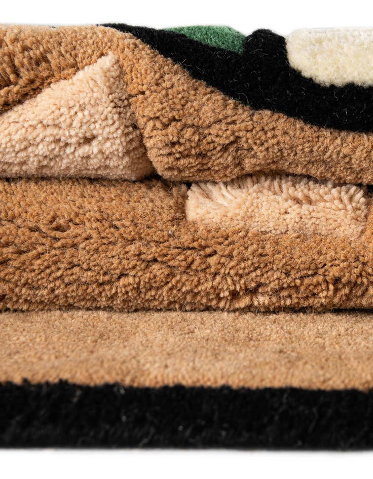 Detail image of 1' 7 x 3' 1 Happy Rugs Iced Coffee Wool Freeform