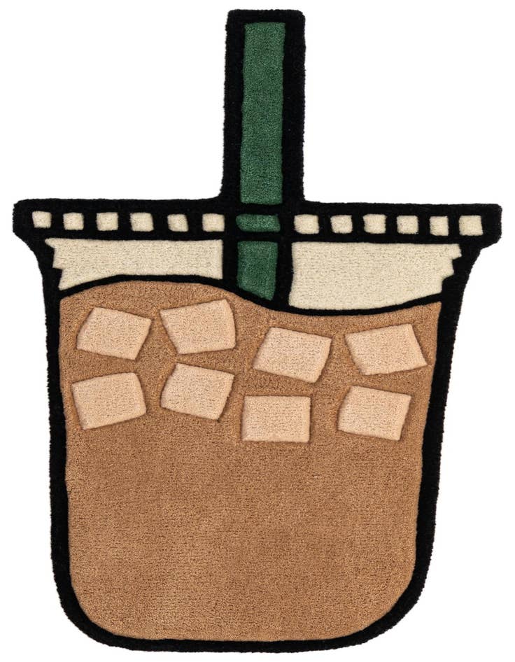 Detail image of 1' 7 x 3' 1 Happy Rugs Iced Coffee Wool Freeform