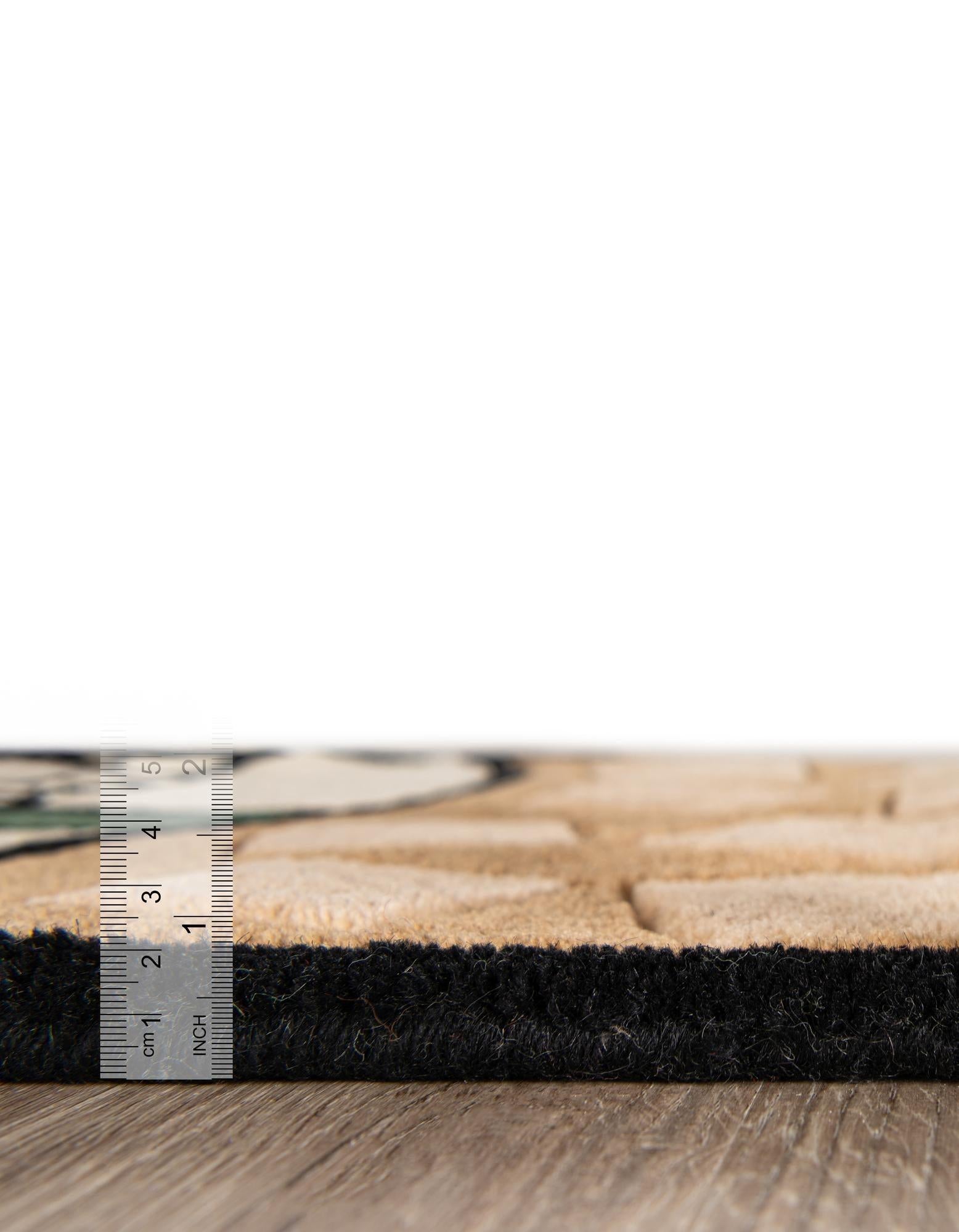 1' 7 x 3' 1 Happy Rugs Iced Coffee Wool Freeform