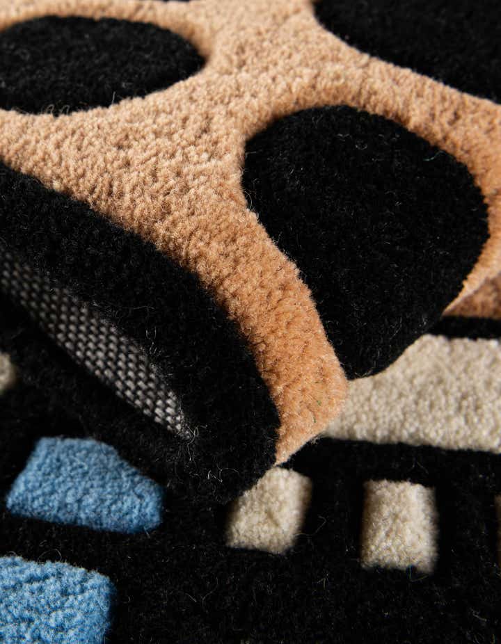 1' 7 x 3' 1 Happy Rugs Boba Tea Wool Freeform