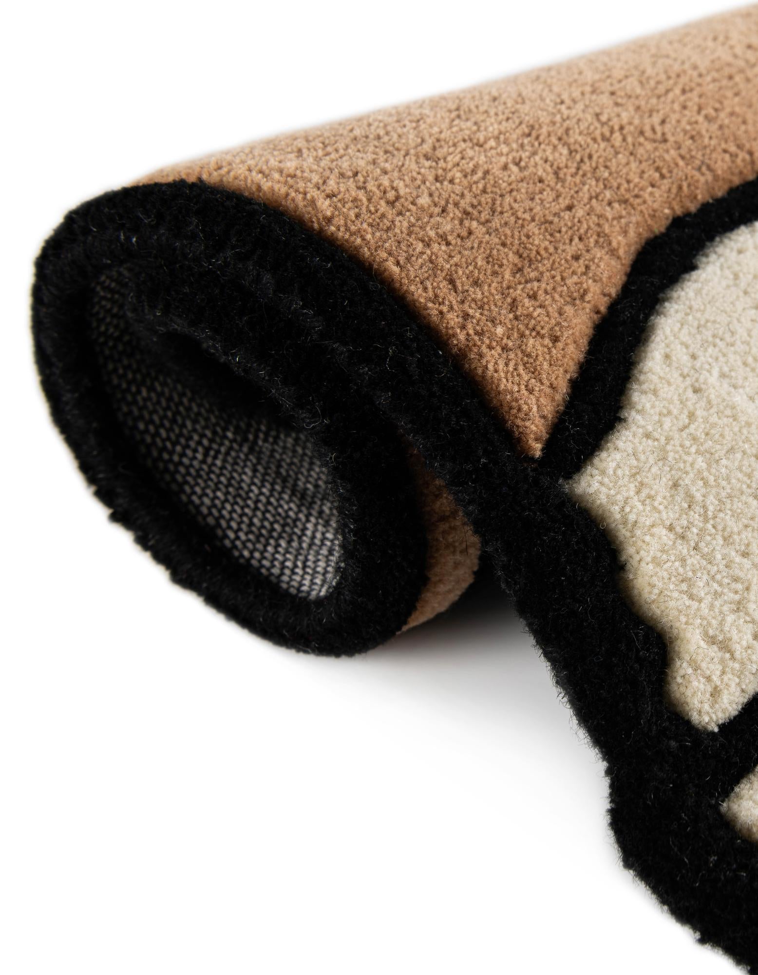 1' 7 x 3' 1 Happy Rugs Boba Tea Wool Freeform