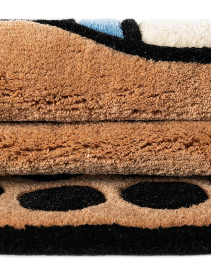 Detail image of 1' 7 x 3' 1 Happy Rugs Boba Tea Wool Freeform