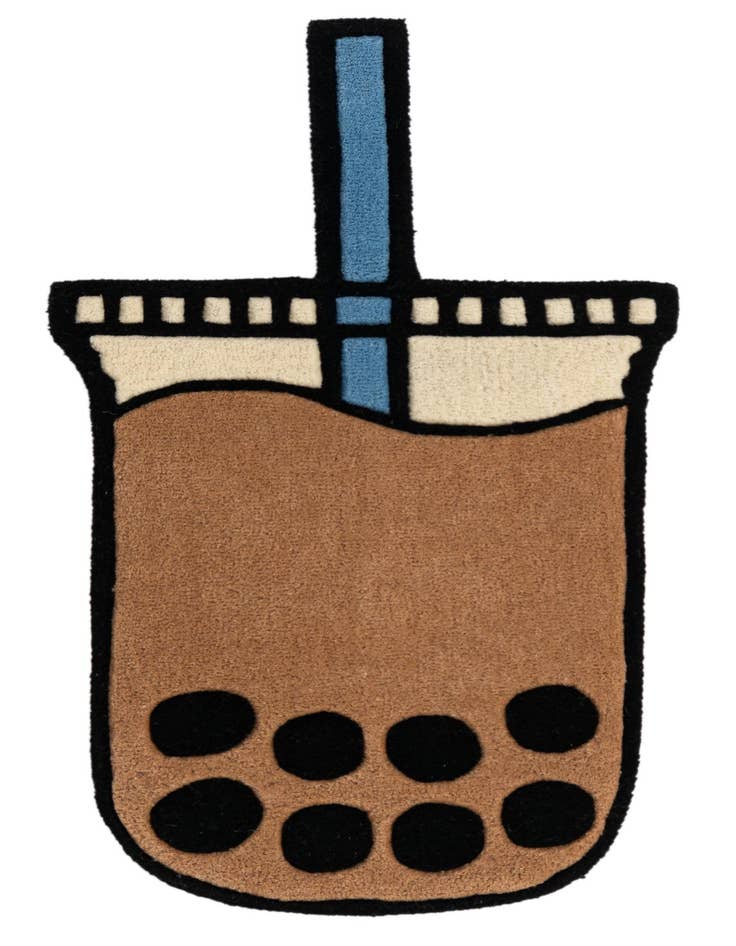 Detail image of 1' 7 x 3' 1 Happy Rugs Boba Tea Wool Freeform