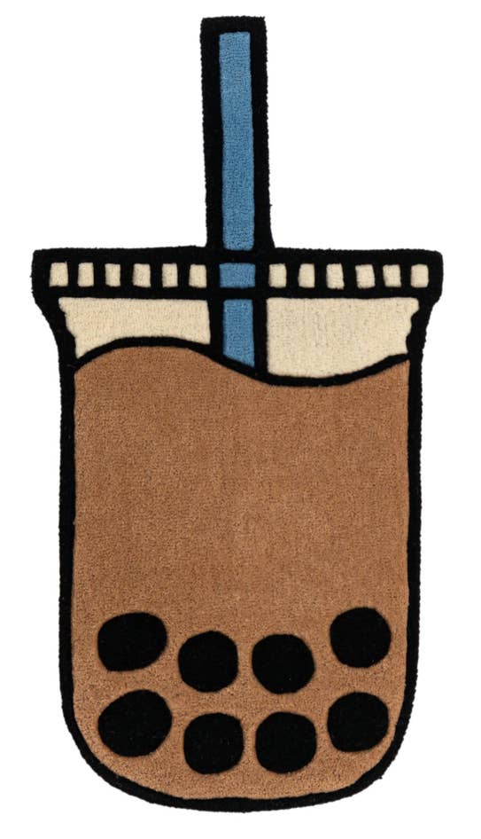 Detail image of 1' 7 x 3' 1 Happy Rugs Boba Tea Wool Freeform