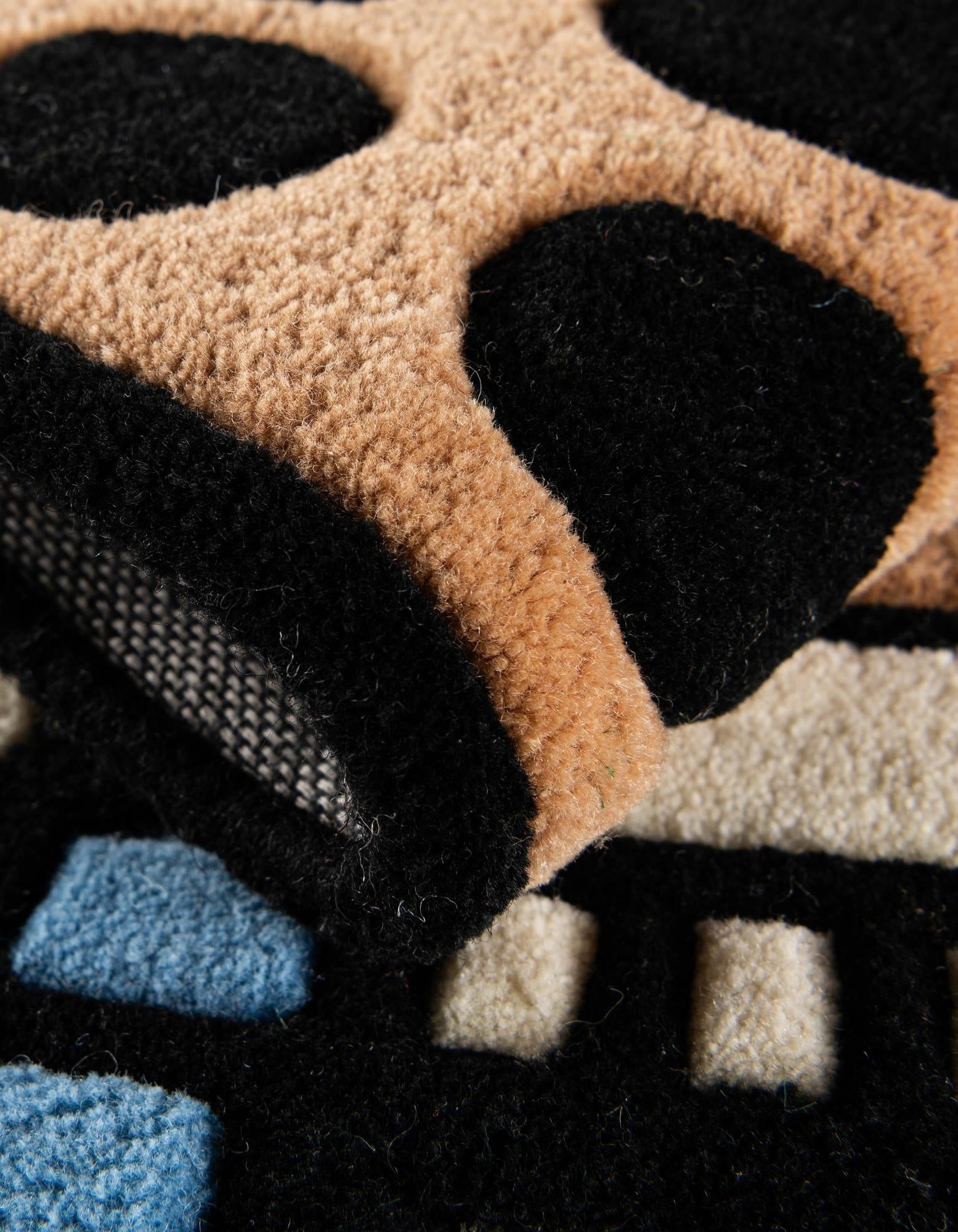 1' 7 x 3' 1 Happy Rugs Boba Tea Wool Freeform