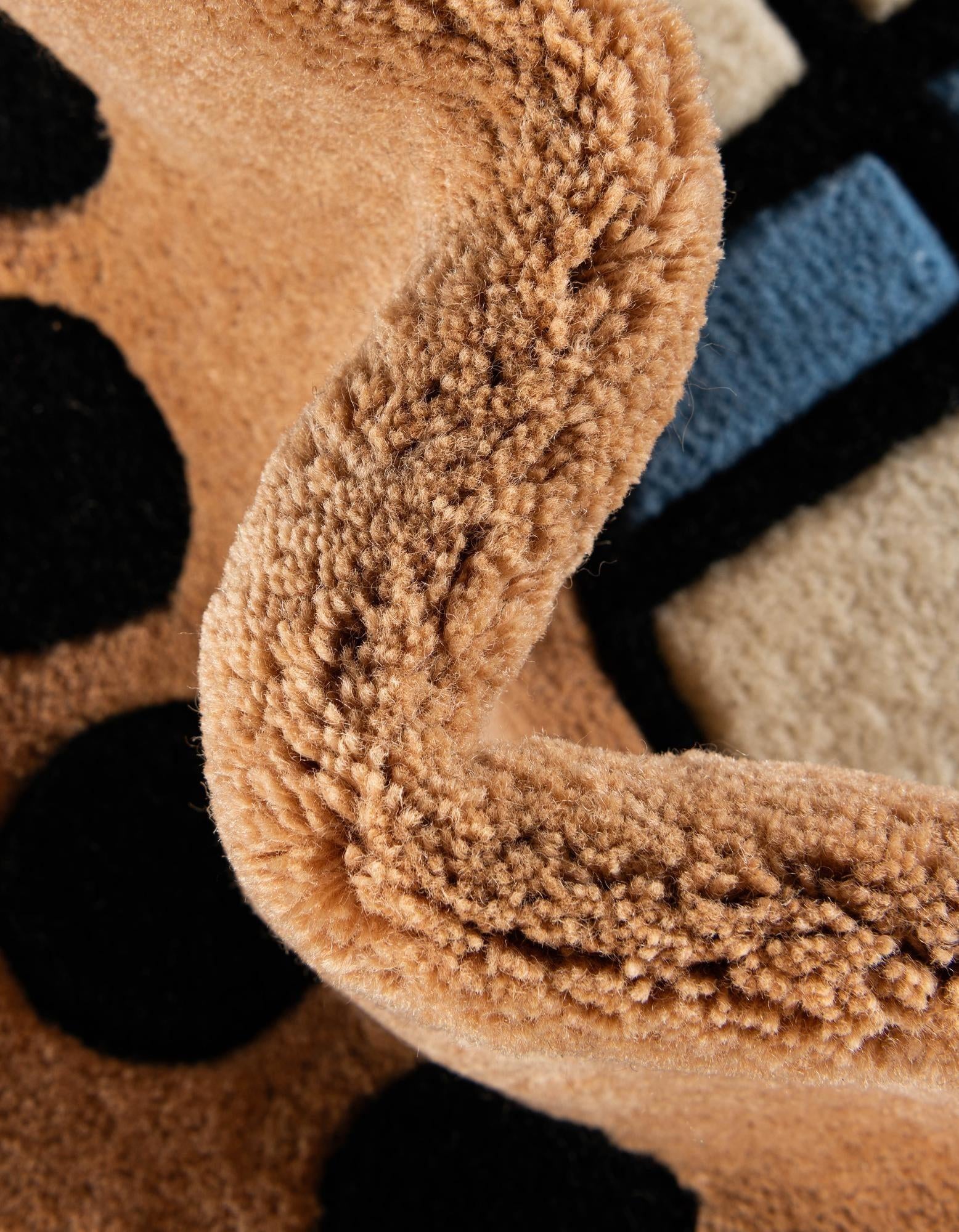 1' 7 x 3' 1 Happy Rugs Boba Tea Wool Freeform